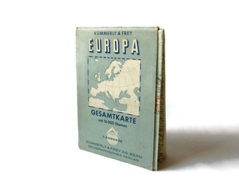 Map Of Europe; EUROPA Map, Europe Map, German Map, German Language Map, Vintage Map, Map Decor, Map Wall Art, Decoupage Supply