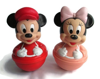 Disney; Collectible Disney, Vintage Disney, Disney Roly Poly, Mickey & Minnie Roly Poly, Mickey Mouse, Minnie Mouse