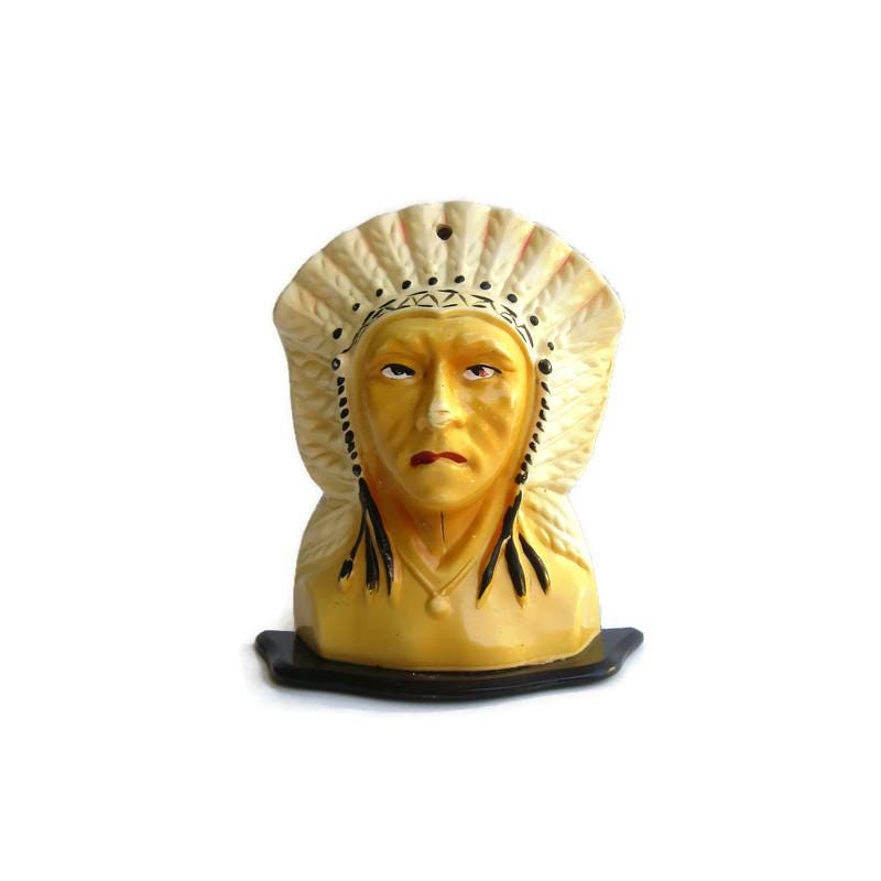 アンティーク雑貨 Indian Chief Chalkware Bookend アンティーク雑貨 Indian Chief Chalkware Bookend Vintage