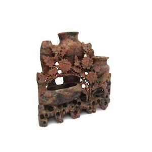 Hand Carved Soapstone Vase; Asian Vase, Chinese Vase, Asian Decor, Chinese Decor, Antique Chinese Soapstone Vase, Chinese Soapstone