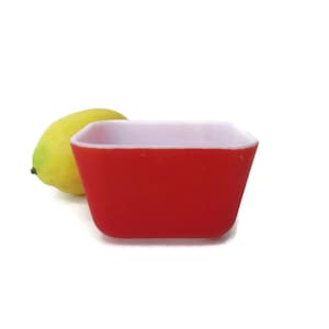 Pyrex Refrigerator Storage Dish #501; Pyrex Refrigerator Set, Pyrex Ovenware, Pyrex Primary Colors Red, Pyrex Fridge Dish, Vintage Pyrex