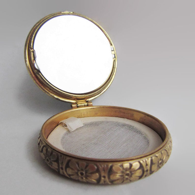 Mirror Compact Vintage Compact Makeup Compact Powder Compact Vintage Makeup Powder Compact; Antique Compact