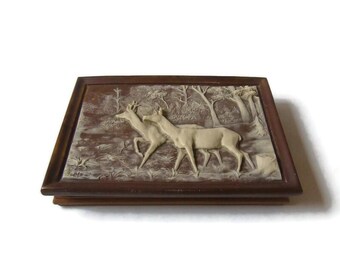 Dante Incolay Stone Buck And Doe Jewelry Box; Dante Jewelry Box, Incolay Jewelry Box, Buck And Doe Jewelry Box, Men's Jewelry Box