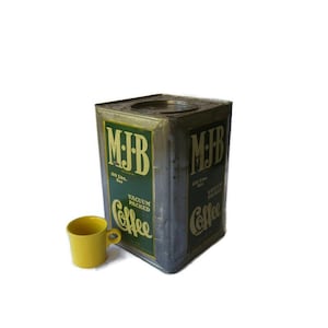 MJB 20 Lb. Coffee Tin; Antique Coffee Tin, Antique Food Tin, Vintage Coffee Tin, Vintage Food Tin, Bulk Food Tin, Bulk Coffee Tin