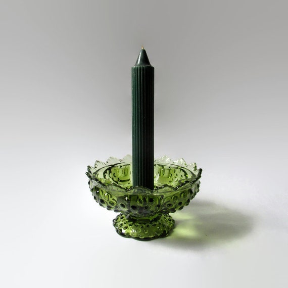 Fenton Colonial Green Hobnail Candle Holder/centerpiece  display picture 1