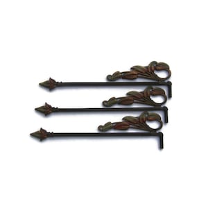 Antique Cast Metal Swing Arm Curtain Rods, Antique Art Nouveau Swing Arm Curtain Rods, Antique Curtain Rods, Antique Victorian Curtain Rods