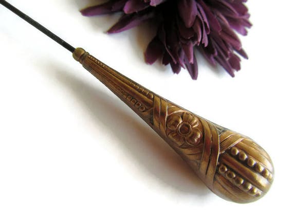 Hatpin; Antique Transitional Art Deco/Art Nouveau… - image 3