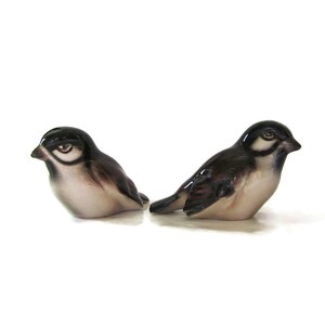 E & R Golden Crown Austria Bird Figurine Pair; Ebeling Reuss Austria Bird Figurines, Golden Crown Bird Figurines, Austrian Porcelain
