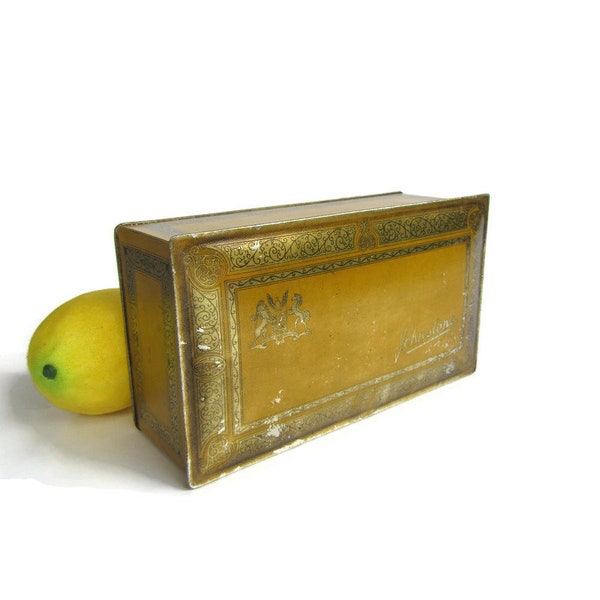 Johnston's Chocolates Tin; Antique Food Tin, Antique Candy Tin, Antique Chocolate Tin, Antique Display Tin, Antique Kitchen Tin