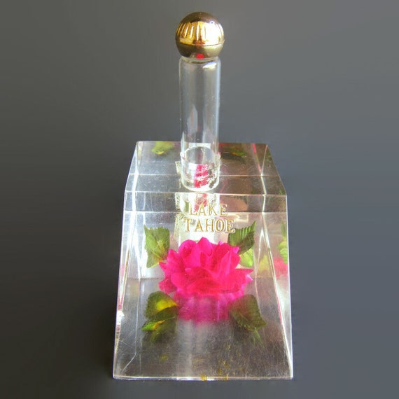 Lake Tahoe Souvenir Perfume Bottle With Stand; Vintag… Gem