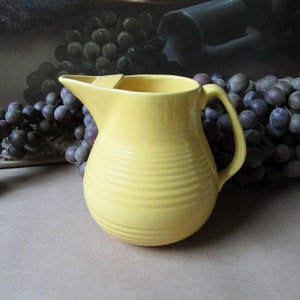 Bauer Pottery Pitcher, 1930&#39;s; Bauer Carafe, Bauer Ice Lip Pitcher, Bauer Pitcher, Bauer Monterey, Bauer Ringware, Bauer Yellow