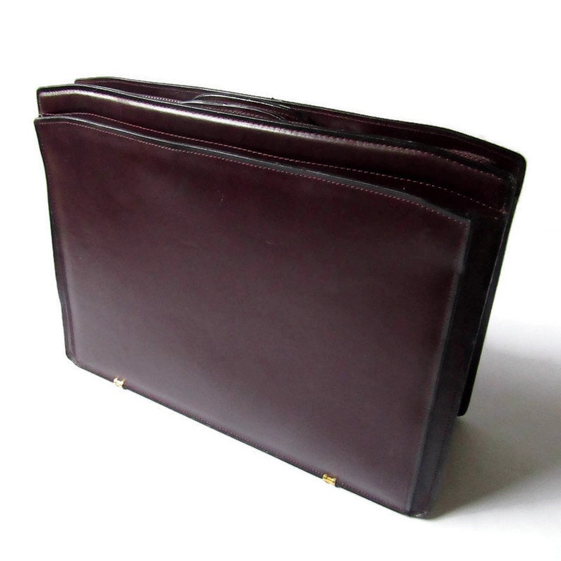Soft Side Briefcase Leather Briefcase Maroon Briefcase Unisex Briefcase Top Grain Cowhide Briefcase Briefcase; Cowhide Briefcase