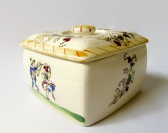 Ceramic Storage Box; Ceramic Kitchen Storage Box, Vintage Canister, Ceramic Trinket Box, Trinket Box, Vanity Box