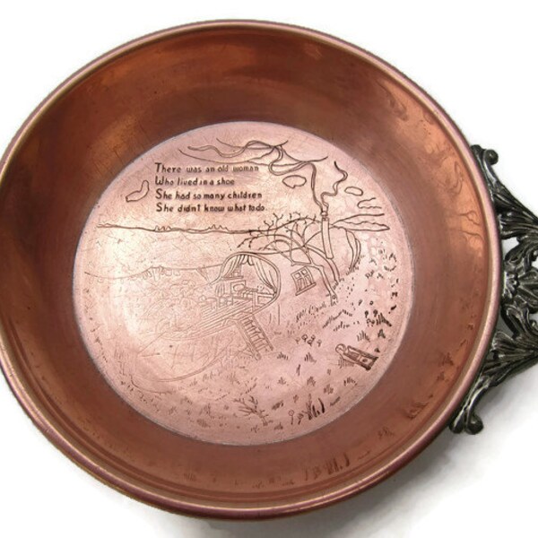 Wm. A. Rogers Copper Plated Nursery Rhyme Porringer