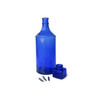 Carter&#39;s Cobalt Blue 32 Oz. Master Ink Bottle Carter&#39;s Ink Bottle, Carter&#39;s Master Ink Bottle, Carter&#39;s 32 Oz Ink Bottle, Antique Ink Bottle