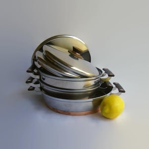Presto Pride Copper Clad Cookware Set, Mid Century Modern Stainless Steel Pots