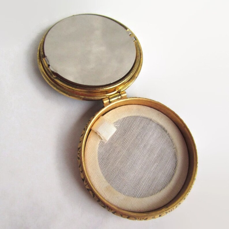 Mirror Compact Vintage Compact Makeup Compact Powder Compact Vintage Makeup Powder Compact; Antique Compact