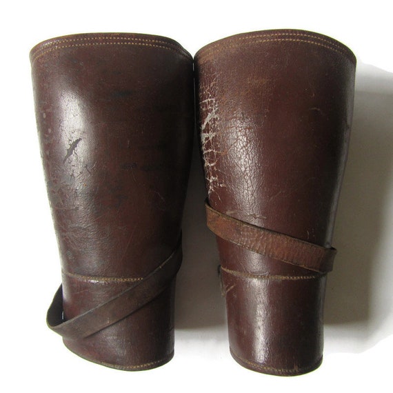 Antique Leather Gaiters; Equestrian Gaiters, Mili… - image 3