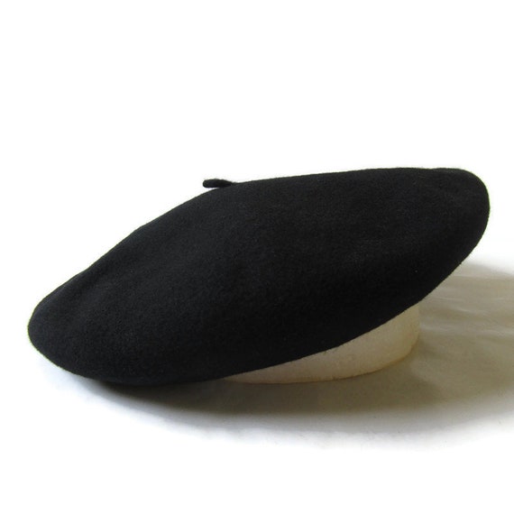 Tolosa 100% Black Wool Basque Beret, Size 57 cm; … - image 2