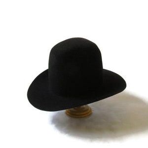 Children&#39;s Black Cowboy Hat, Size 6 7/8; Fur Cowboy Hat, Wool Cowboy Hat, Cowboy Costume Hat, Cowboy Dress Up Hat