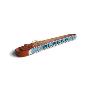 Vintage &quot;Alaska&quot; Souvenir Indian Seed Bead Belt Size 20; Alaska, Alaska Belt, Alaska Memento, Alaska Souvenir, Souvenir Belt