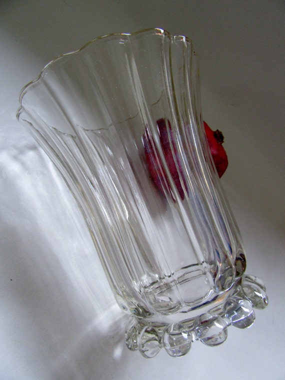 Vase Depression Glass Vase Fluted Vase Vintage Etsy