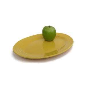 Bauer Pottery California Colored Ring Dinnerware Chinese Yellow Oval Platter, 1930; Bauer Original Yellow, Bauer Platter, Bauer Ringware