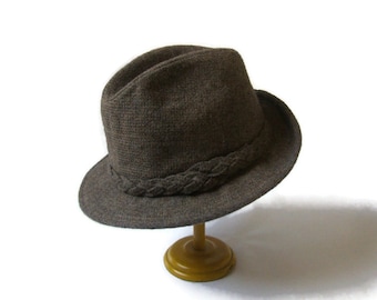 Men's Wool Stetson Fedora Hat; Stetson Hat, Vintage Stetson Hat, Stetson Fedora, Vintage Fedora, Wool Fedora