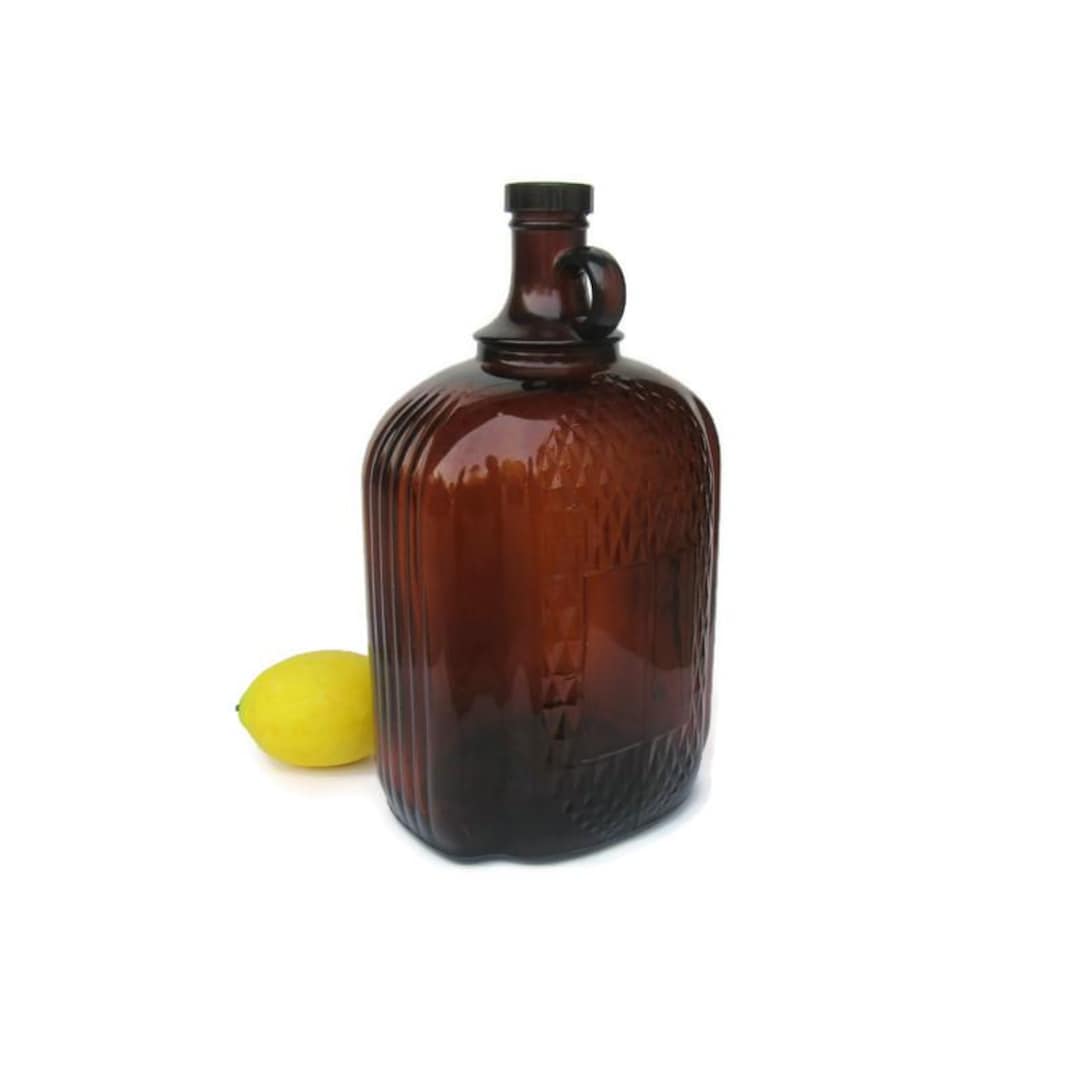 Vintage Art Deco One Gallon Brown Jug; Vintage One Gallon Brown Bottle ...