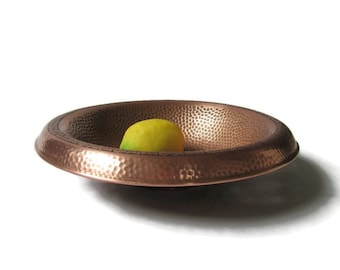 Manning, Bowman & Co. Hammered Copper Bowl; Copper Bowl, Copper Console Bowl, Copper Fruit Bowl