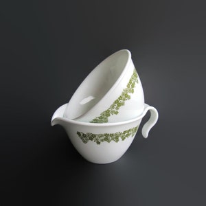 Corelle Spring Blossom Cream & Sugar 1972-1986; CorningWare Corelle Spring Blossom Creamer And Sugar, Pyrex Crazy Daisy Spring Blossom