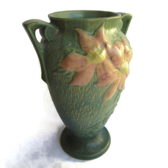 Roseville Pottery Company Clematis Vase 1944 Art Pottery Art Etsy