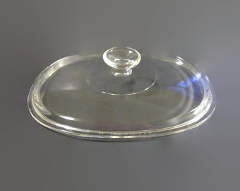 Corning Ware/Pyrex Glass 1 1/2 Qt. Oval Casserole Lid DC 1 1/2 C; Corning Ware Lid, Corning Ware Pyrex Lid, Corning Ware Casserole Lid