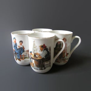Norman Rockwell Mugs, 1982; Norman Rockwell Cups, Americana Mugs, Collector Mugs, Cottagecore Mugs, Farmhouse Mugs, Collector Cups
