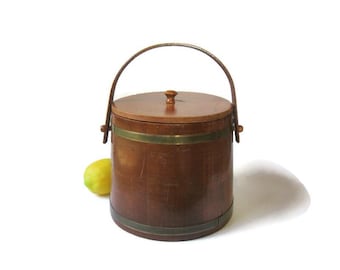 Vintage Firkin Style Bucket; Firkin Bucket, Maple Bucket, Wood Bucket, Food Storage Bucket, Kitchen Storage Bucket