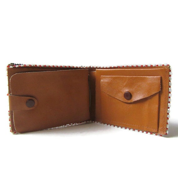 Beaded Wallet; Beaded Bi Fold Wallet, Beaded Leat… - image 5