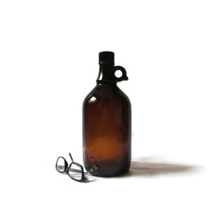 Owens Illinois Pharmaceutical Supply Bottle, 1975; Apothecary Bottle, Medical Bottle, Pharmacy Bottle, Brown Jug