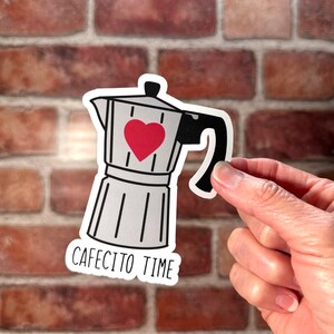 CAFECITO TIME sticker, HISPANIC stickers, greca stickers
