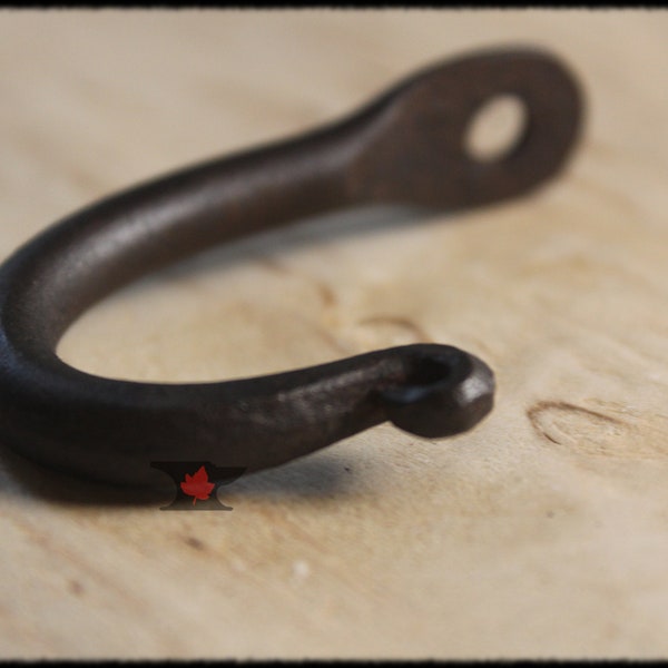 Hand forge J hook, wall hook, blacksmith made, small hook