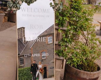 Custom Wedding Mirror Sign - Wedding Welcome Vinyl Decal - Rustic & Modern Wedding Signage