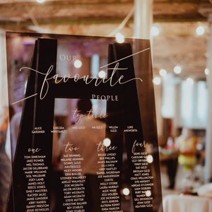 Black Acrylic Seating Chart • A2, A1, A0 • Wedding Acrylic Chart • Coloured Semi-Transparent Acrylic Sign  • UK + Worldwide Shipping