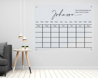 Acrylic Calendar, Family Weekly Planner Floating Dry Erase  Personalised Zoom Backdrop Modern Design made in UK Home Decor A0, A1, A2 Large