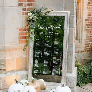 Alfabetische volgorde Spiegel Trouwtafel plan • Vinyl belettering / stickers • DIY Zitkaart • Volledige instructies • Alfabetische volgorde namen