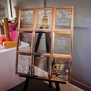 Mirror Table Plan for Window Frame/Barnyard Wedding Frames • Peel & Stick Vinyl Lettering/Vinyl Stickers • DIY Seating Plan Chart • Video