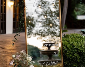 Wedding Mirror Vinyl Sign - Custom Script Font Decals