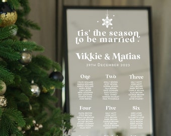 Winter Wedding Christmas Mirror Table Plan • Mirror Seating Chart • Full Length • Vinyl decals/Vinyl Stickers Instructions + tools provided