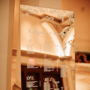 Gold Acrylic Wedding Seating Chart • Rose Gold & Silver Table Plan • A2, A1, A0 • Perspex® Vinyl Lettering • UK  +  3 day Worldwide Shipping