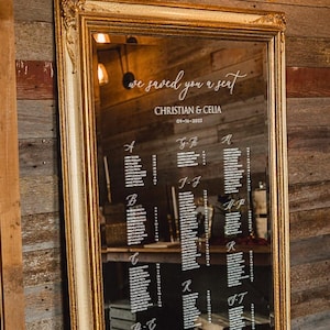 Tabella dei posti a sedere per matrimonio fai da te in ordine alfabetico • Adesivi in vinile a specchio