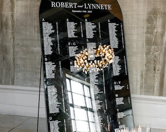 Plano de asientos para bodas con vinilo de espejo: plantillas exclusivas y fuentes personalizadas