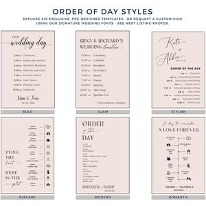 Order of the Day Sign - Wedding Vinyl Decal (Custom Sizes Available) image 9